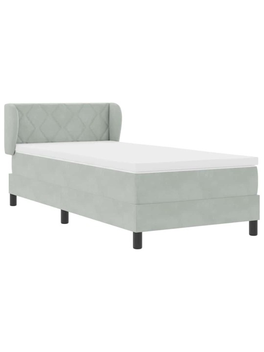 Kontinentaalvoodi koos madratsiga tumehall 80x200 cm samet peaga