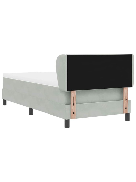 Kontinentaalvoodi koos madratsiga tumehall 80x200 cm samet peaga