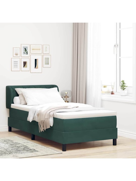 Kontinentaalvoodi koos madratsiga tumehall 80x200 cm samet peaga