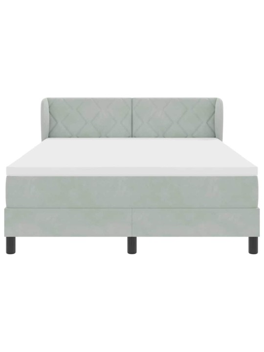 Kontinentaalvoodi koos madratsiga tumehall 80x200 cm samet peaga