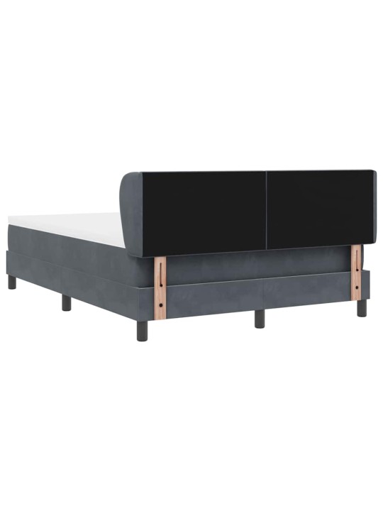 Kontinentaalvoodi koos madratsiga tumehall 80x200 cm samet peaga