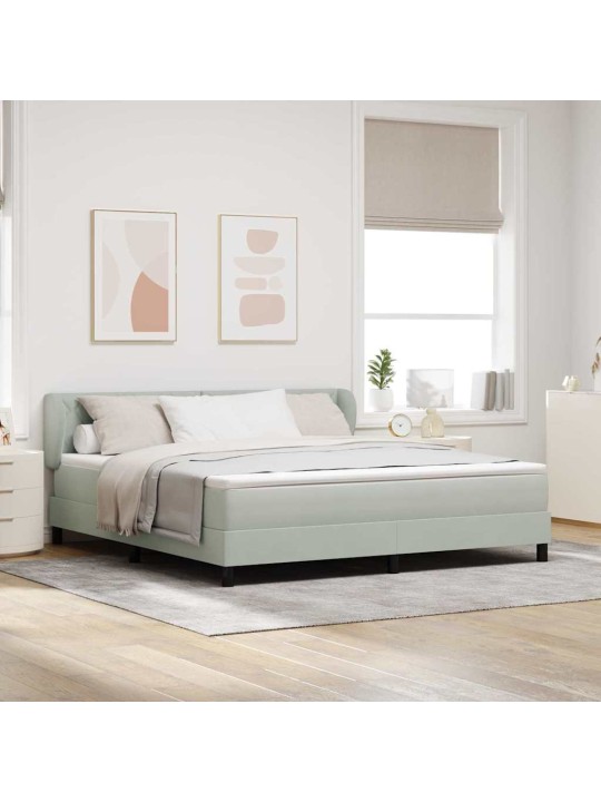 Kontinentaalvoodi koos madratsiga tumehall 80x200 cm samet peaga
