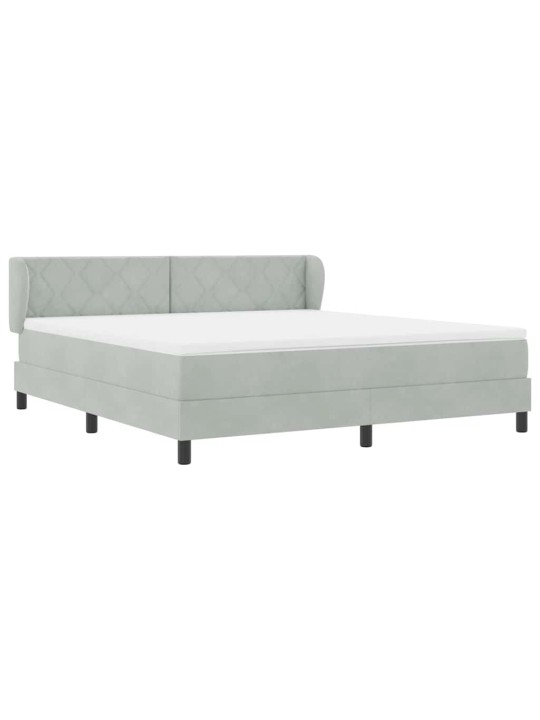 Kontinentaalvoodi koos madratsiga tumehall 80x200 cm samet peaga