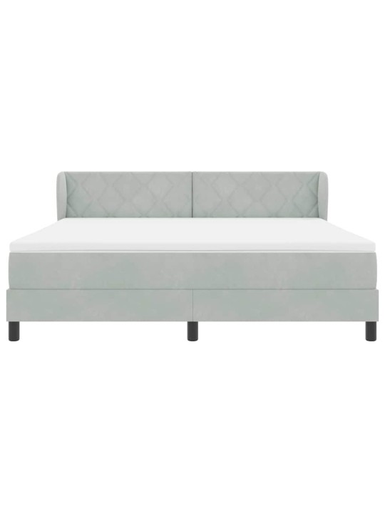 Kontinentaalvoodi koos madratsiga tumehall 80x200 cm samet peaga