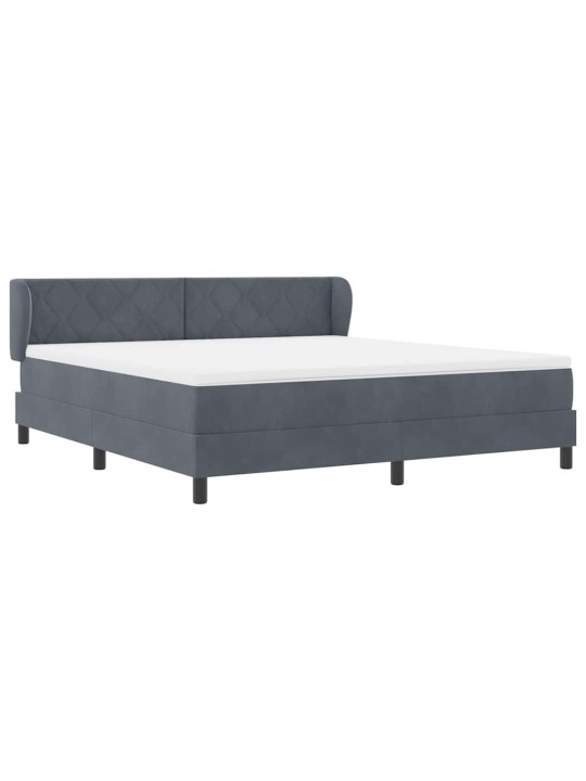 Kontinentaalvoodi koos madratsiga tumehall 80x200 cm samet peaga