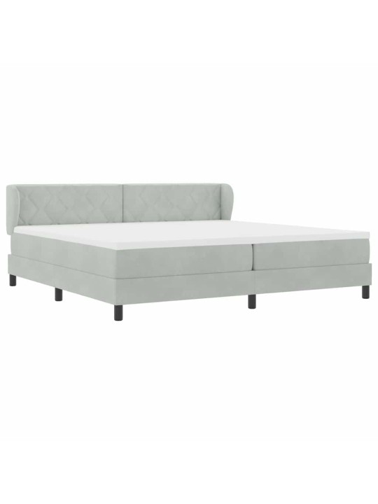 Kontinentaalvoodi koos madratsiga tumehall 80x200 cm samet peaga