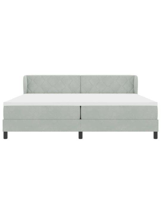 Kontinentaalvoodi koos madratsiga tumehall 80x200 cm samet peaga