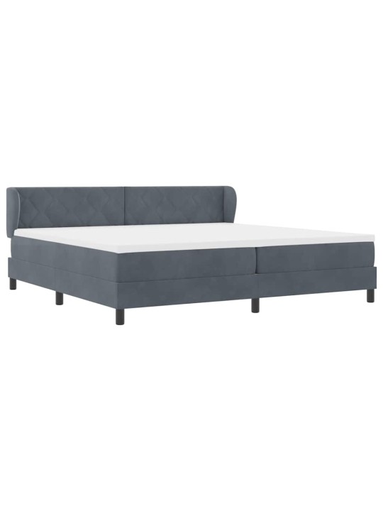 Kontinentaalvoodi koos madratsiga tumehall 80x200 cm samet peaga