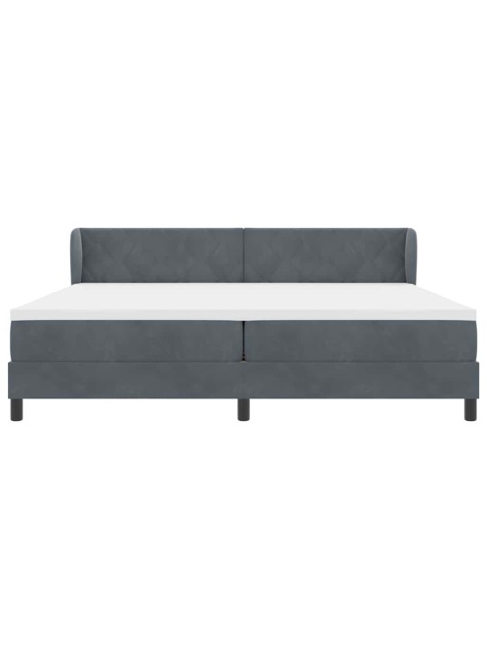 Kontinentaalvoodi koos madratsiga tumehall 80x200 cm samet peaga