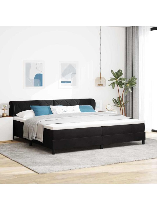 Kontinentaalvoodi koos madratsiga tumehall 80x200 cm samet must