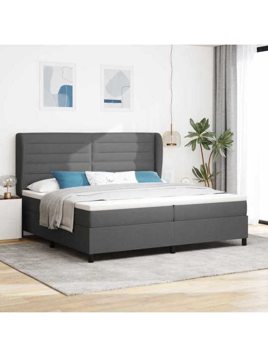 Kontinentaalvoodi madratsiga tumehall 200 x 200 cm kangas