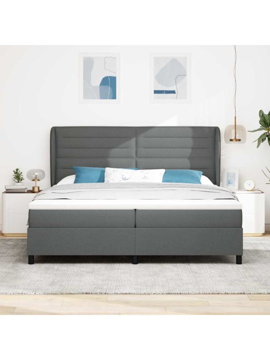 Kontinentaalvoodi madratsiga tumehall 200 x 200 cm kangas