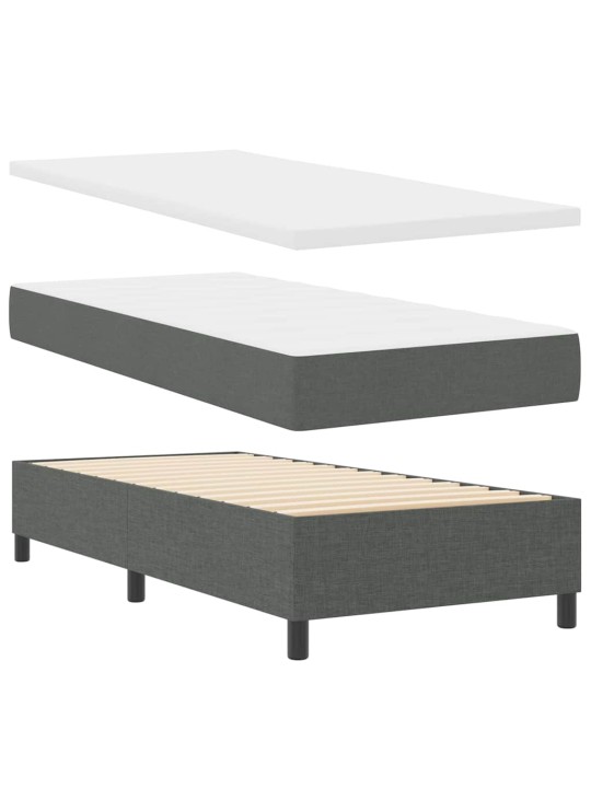 Kontinentaalvoodi madratsi ja peatsiga tumehall 90 x 200 cm kangas