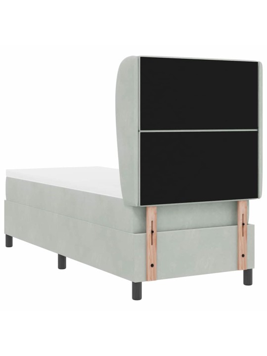 Kontinentaalvoodi madratsi ja peatsiga helehall 80 x 200 cm samet