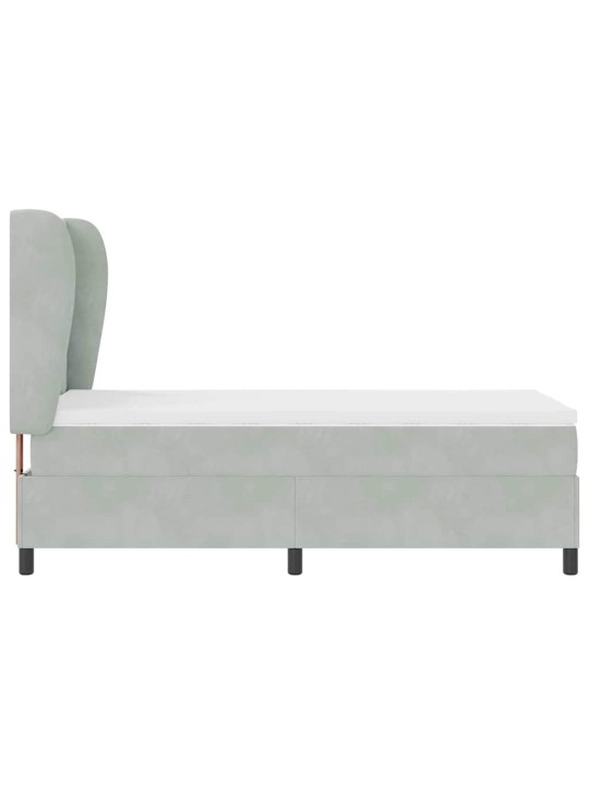 Kontinentaalvoodi madratsi ja peatsiga helehall 100 x 200 cm samet