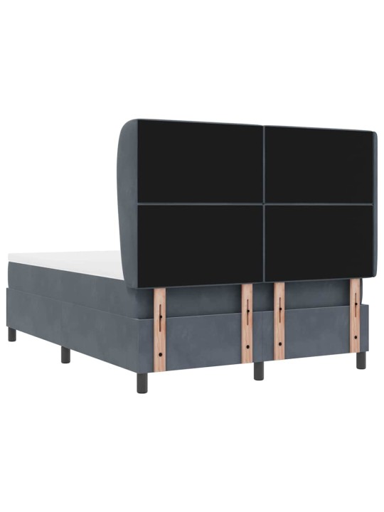 Kontinentaalvoodi madratsi ja peatsiga tumehall 140 x 190 cm samet