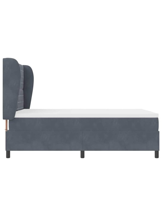 Kontinentaalvoodi madratsi ja peatsiga tumehall 140 x 190 cm samet