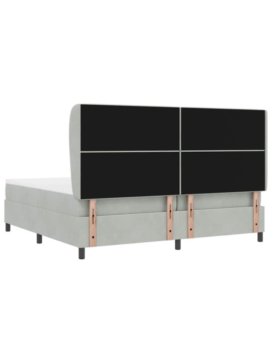 Kontinentaalvoodi madratsi ja peatsiga helehall 200 x 200 cm samet