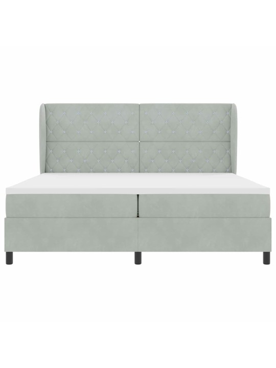 Kontinentaalvoodi madratsi ja peatsiga helehall 200 x 200 cm samet
