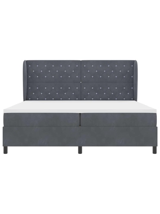 Kontinentaalvoodi madratsi ja peatsiga tumehall 200 x 200 cm samet