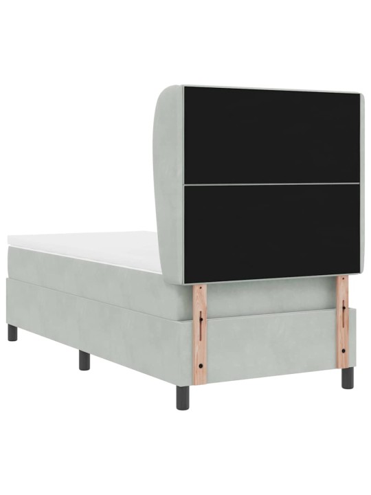 Kontinentaalvoodi madratsi ja peatsiga helehall 80 x 200 cm samet