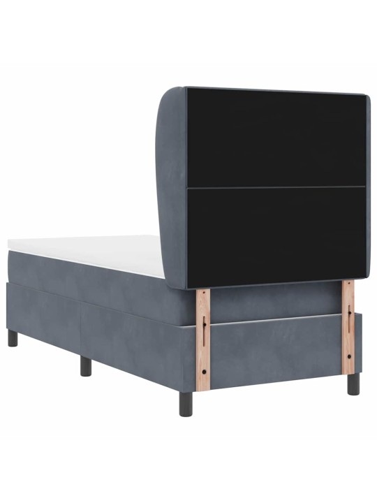 Kontinentaalvoodi madratsi ja peatsiga tumehall 80 x 200 cm samet