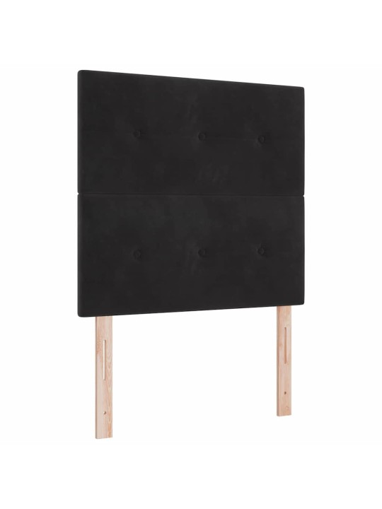 Kontinentaalvoodi madratsi ja peatsiga must 100 x 200 cm samet