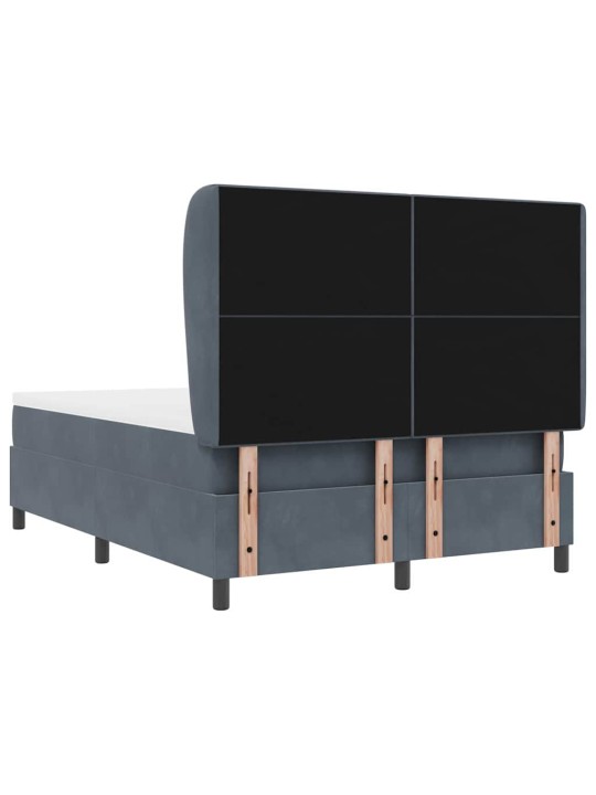 Kontinentaalvoodi madratsi ja peatsiga tumehall 140 x 190 cm samet