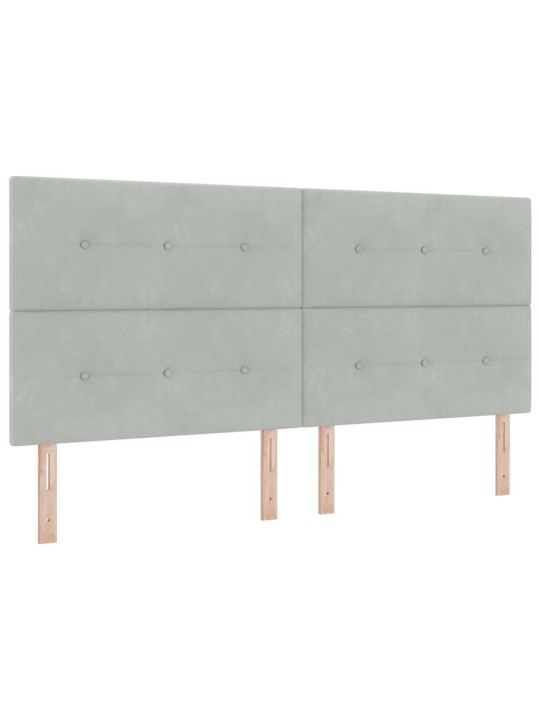 Kontinentaalvoodi madratsi ja peatsiga helehall 200 x 200 cm samet