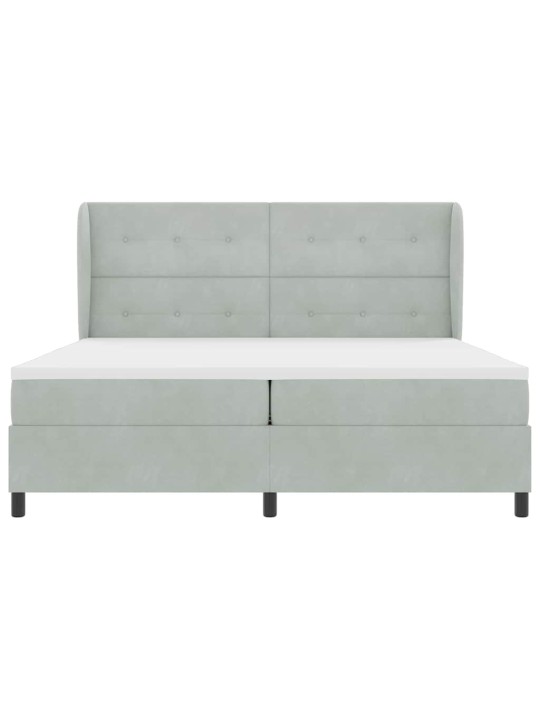 Kontinentaalvoodi madratsi ja peatsiga helehall 200 x 200 cm samet