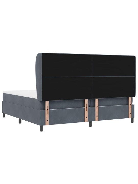 Kontinentaalvoodi madratsi ja peatsiga tumehall 200 x 200 cm samet