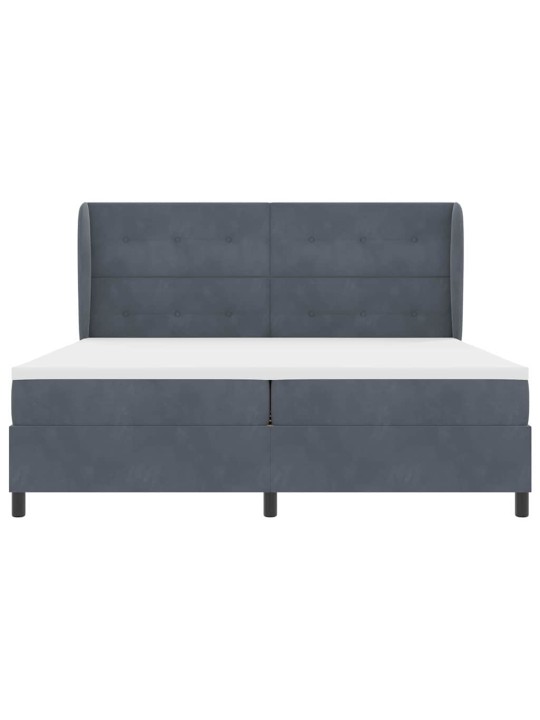 Kontinentaalvoodi madratsi ja peatsiga tumehall 200 x 200 cm samet
