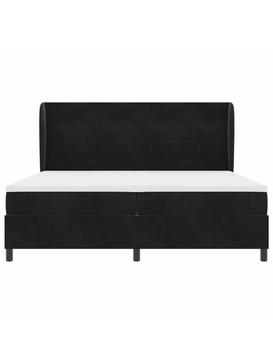 Kontinentaalvoodi madratsi ja peatsiga must 200 x 200 cm samet