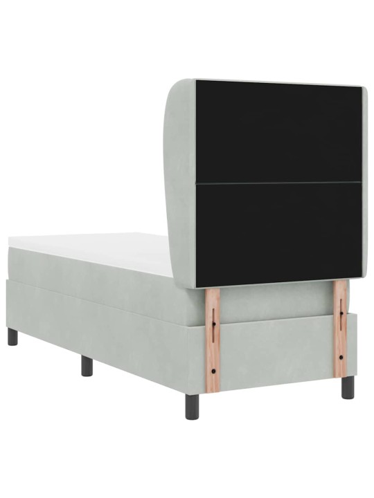 Kontinentaalvoodi madratsi ja peatsiga helehall 80 x 200 cm samet