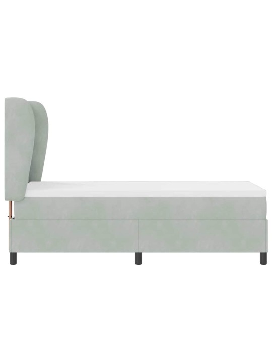 Kontinentaalvoodi madratsi ja peatsiga helehall 80 x 200 cm samet