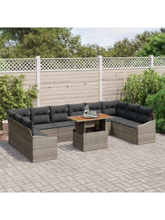 Aia söögilaudade komplekt 11 tk hall ja pruun 100 x 55 x 73 cm