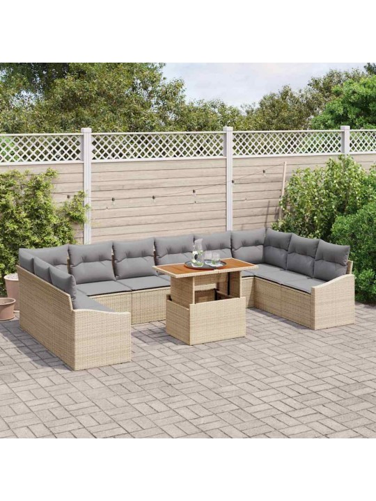 Aia söögilaudade komplekt 11 tk beež ja hall 100 x 55 x 73 cm
