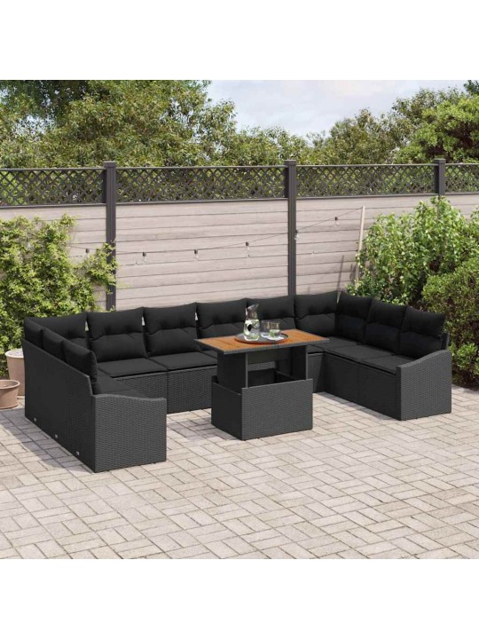 Aia söögilaudade komplekt 11 tk must ja pruun 100 x 55 x 73 cm