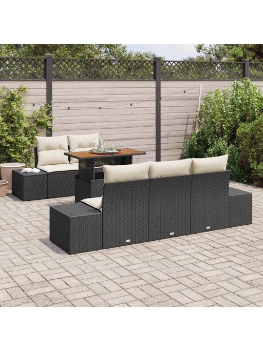 Aia söögilaudade komplekt 6 tk must ja kreem 100 x 55 x 73 cm