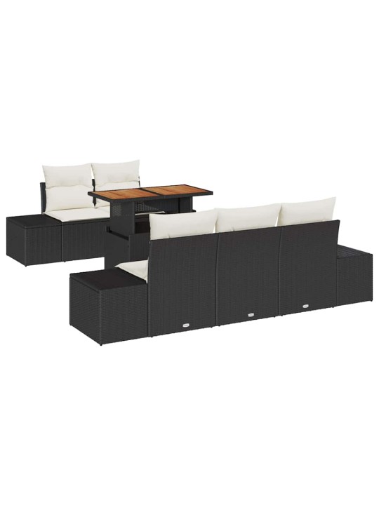 Aia söögilaudade komplekt 6 tk must ja kreem 100 x 55 x 73 cm