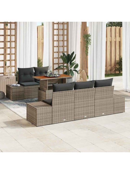 Aia söögilaudade komplekt 6 tk hall ja pruun 100 x 55 x 73 cm