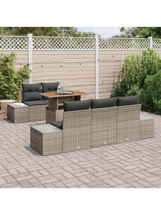 Aia söögilaudade komplekt 6 tk hall ja pruun 100 x 55 x 73 cm