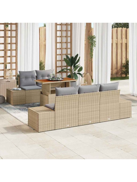Aia söögilaudade komplekt 6 tk beež ja hall 100 x 55 x 73 cm
