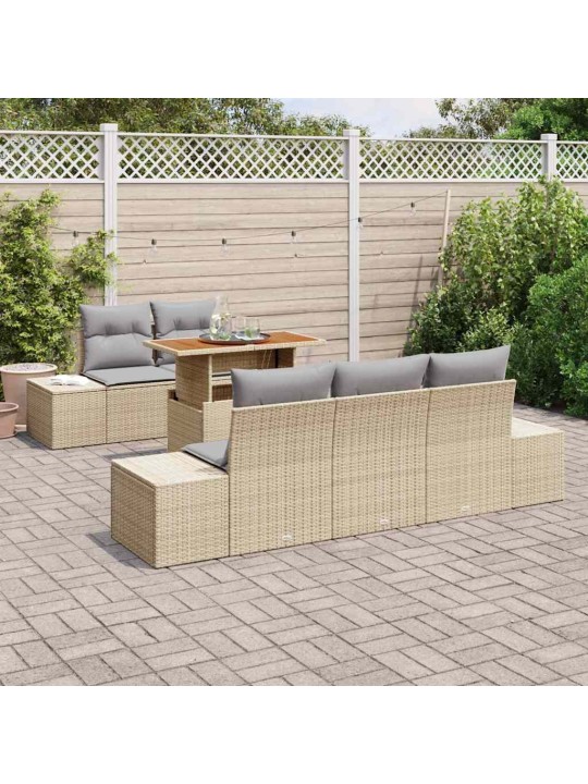 Aia söögilaudade komplekt 6 tk beež ja hall 100 x 55 x 73 cm