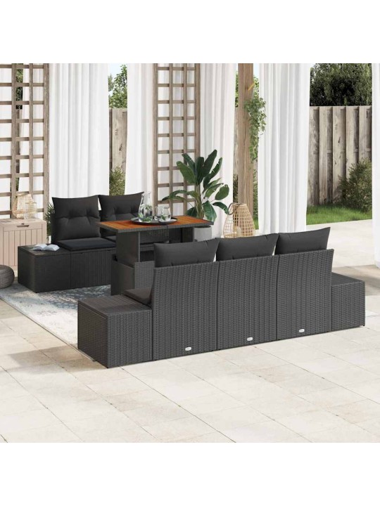 Aia söögilaudade komplekt 6 tk must ja pruun 100 x 55 x 73 cm