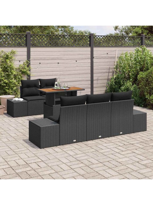 Aia söögilaudade komplekt 6 tk must ja pruun 100 x 55 x 73 cm