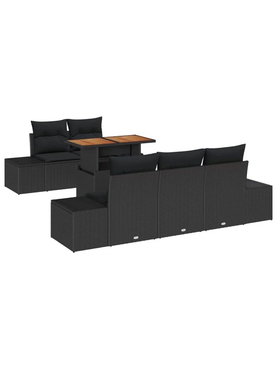 Aia söögilaudade komplekt 6 tk must ja pruun 100 x 55 x 73 cm