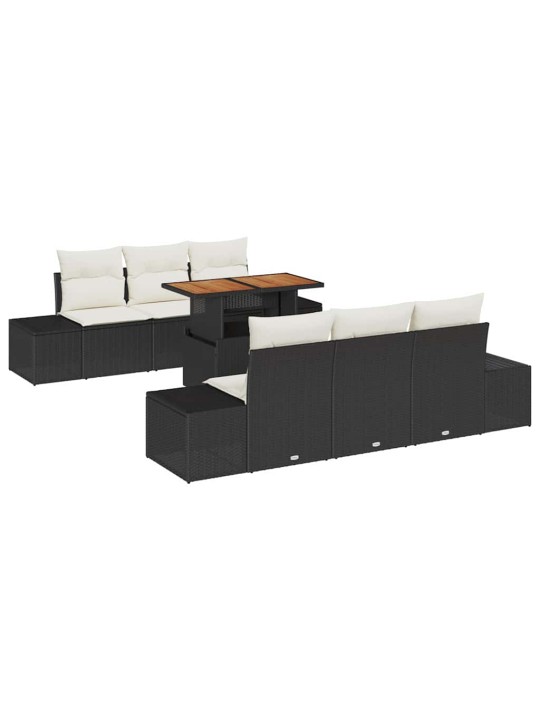 Aia söögilaudade komplekt 7 tk must ja kreem 100 x 55 x 73 cm