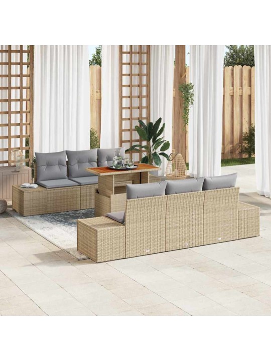 Aia söögilaudade komplekt 7 tk beež ja hall 100 x 55 x 73 cm