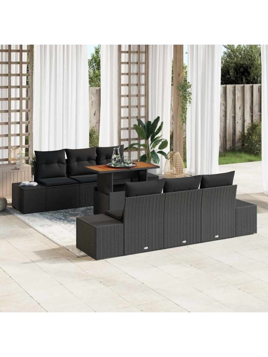 Aia söögilaudade komplekt 7 tk must ja pruun 100 x 55 x 73 cm